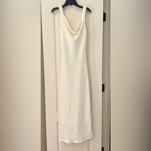 Cream Textured Cowl Neck Maxi Dress